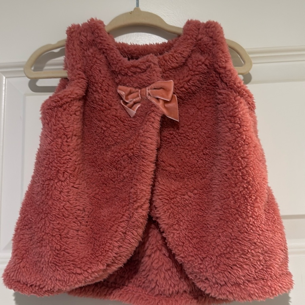 Pink fur vest 2T
